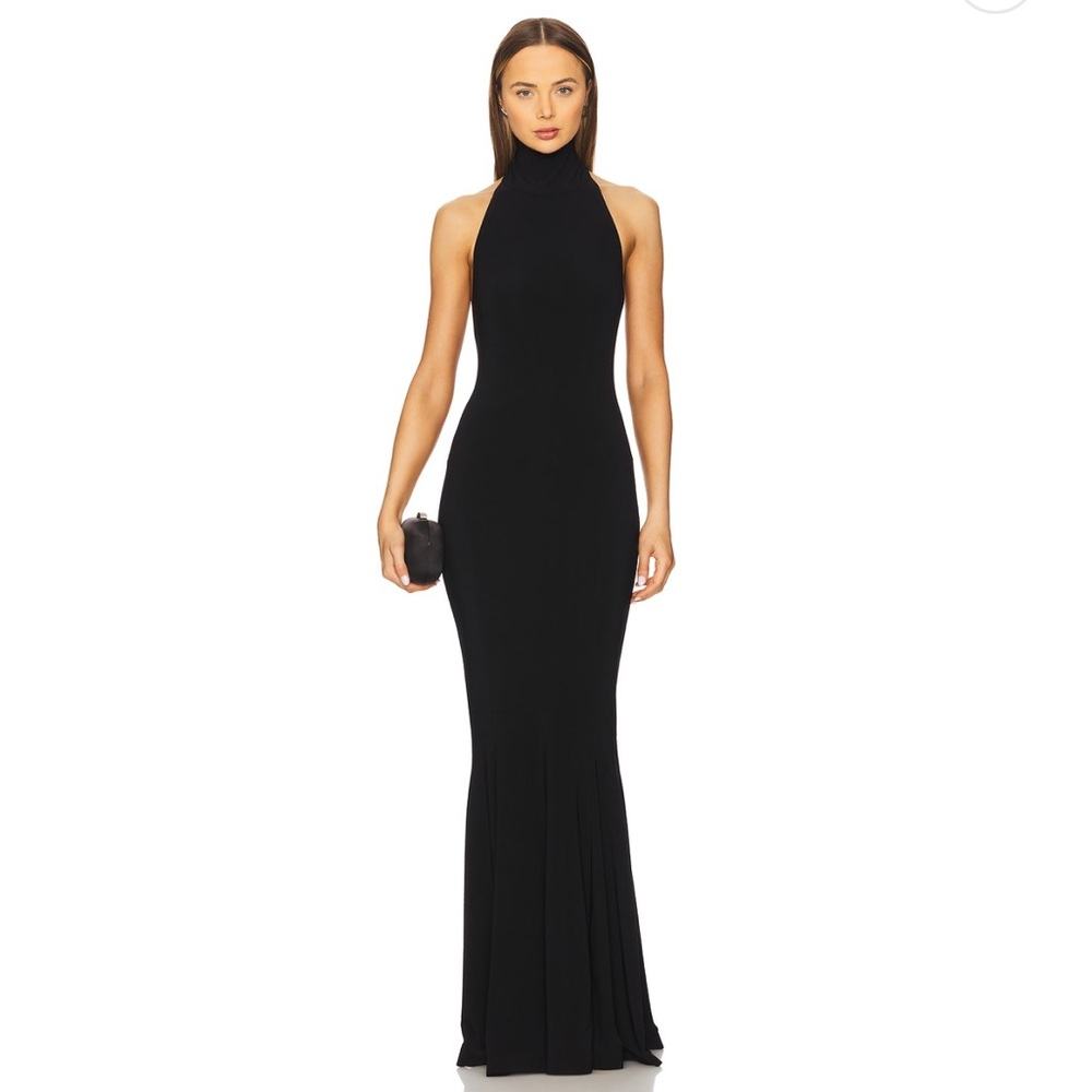 Norma Kamali Halter Fishtail Gown